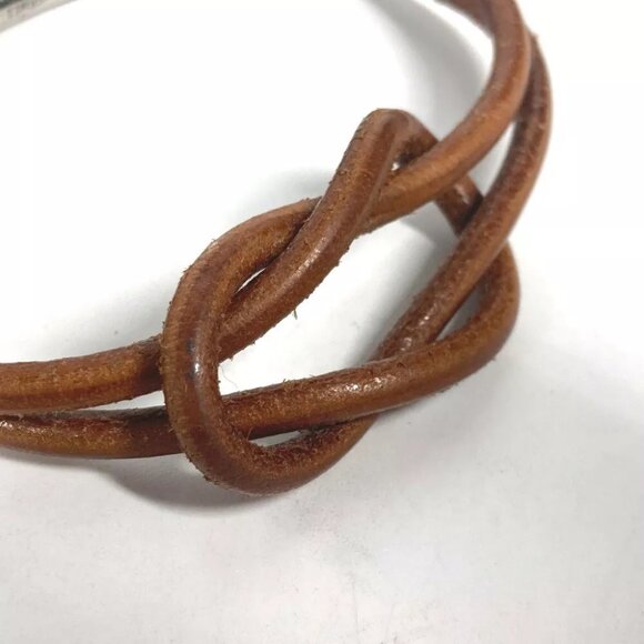 HERMES Herculed accessories double Bracelet Leather Brown - Picture 7 of 9